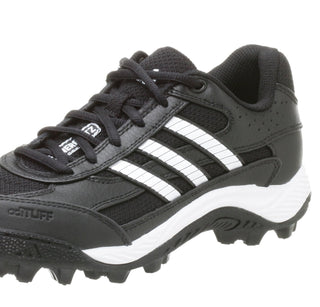 Chuteira Adidas Corner Blitz 7 J Low para Meninos, Preta/Branca, Tamanho 4.5, Infantil Grande, EUA
