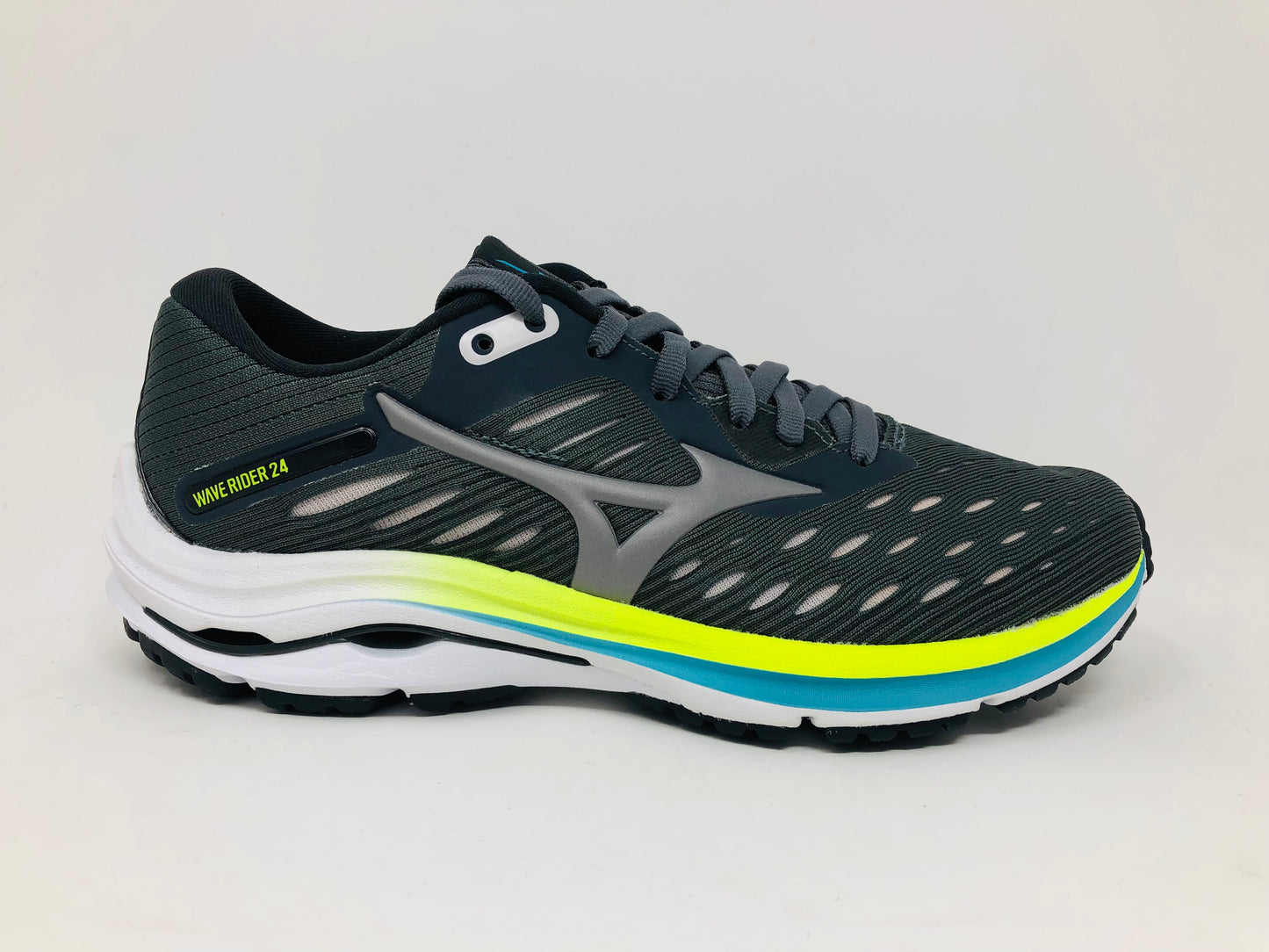 Tênis de corrida Mizuno Wave Rider 24 feminino, Castlerock/Phantom, tamanho 12 B(M) EUA