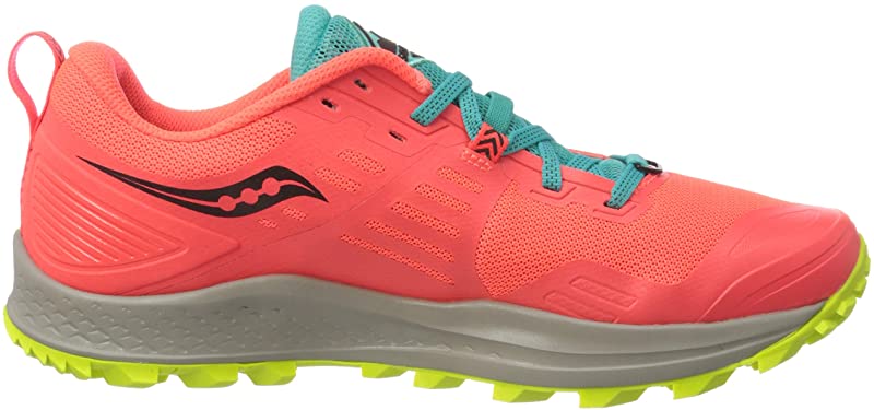 Tênis de corrida de trilha Saucony Peregrine 10 feminino Vizired/Citron