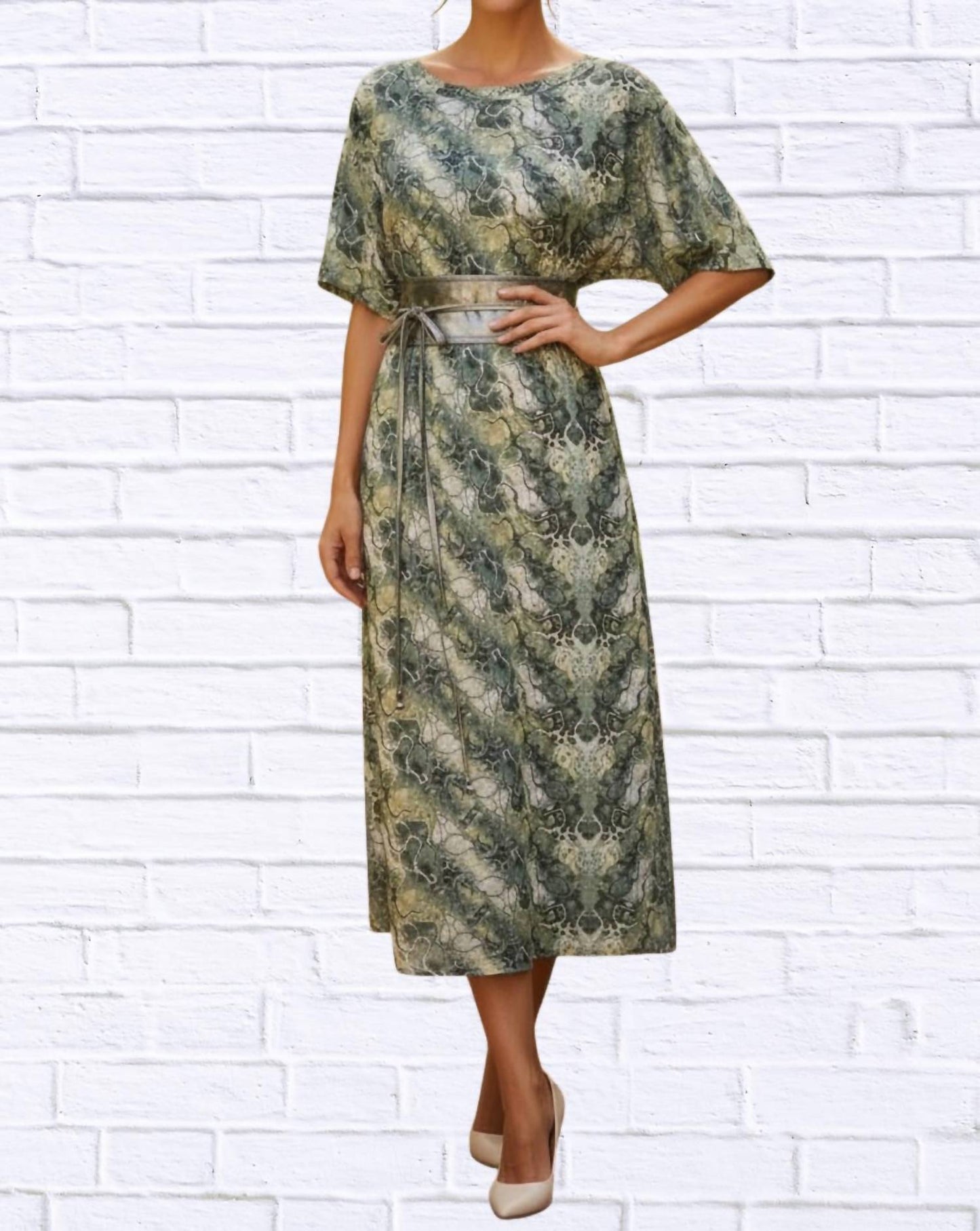Calypso - Jenneke Palm Leaf Shift Dress