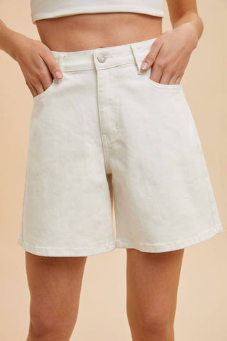 Anniewear - Shorts Mom Stretch de Cintura Alta