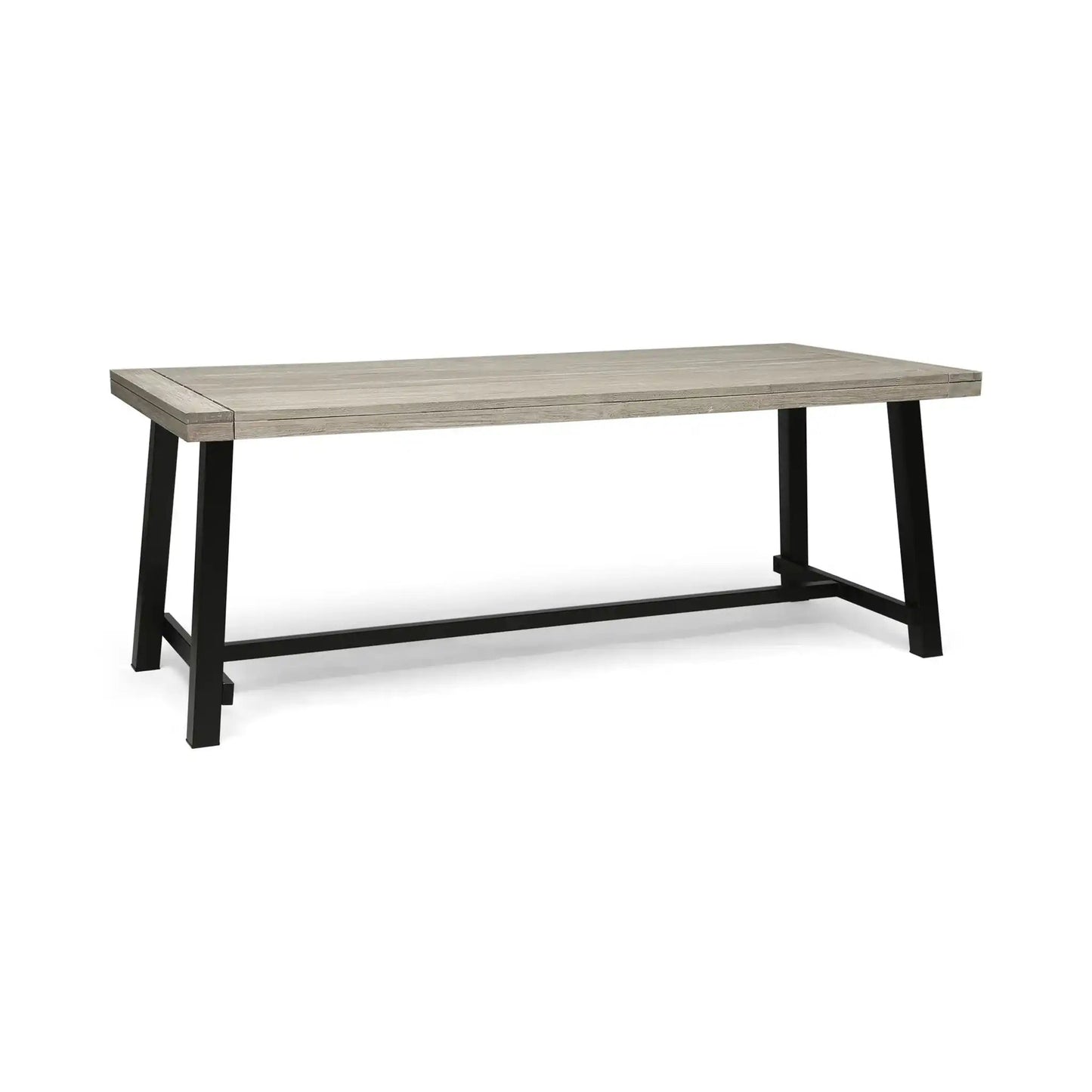 Equilibrium Outdoor Dining Table With Wooden Frame And Slat Top
