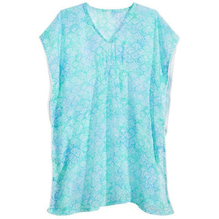 Saída de praia estampada com decote em V e acabamento em pompom Summer Crush Big Girls, tamanho pequeno