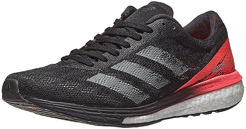 Tênis de corrida feminino Adidas Adizero Boston 9 preto/rosa-sinal