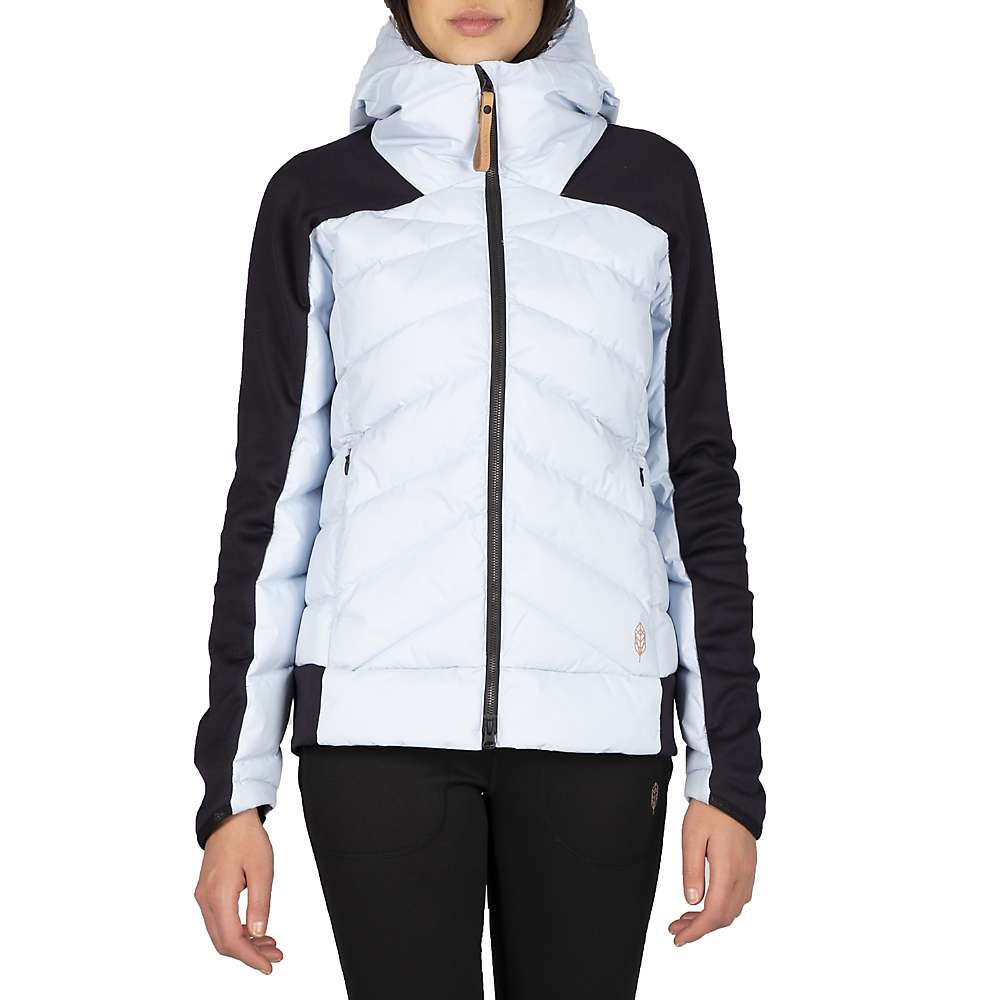 Indygena Women's Lampo Hooded Jacket - Medium Blue Light Grey