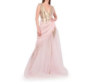 Vestido Bethelhelena com sobreposição de algodão doce