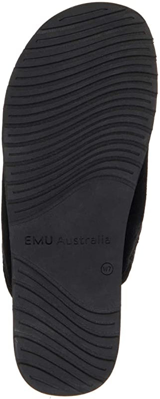 Pantufa feminina Kerang Stinger Suede EMU Austrália, preta, tamanho 9 B(M) EUA