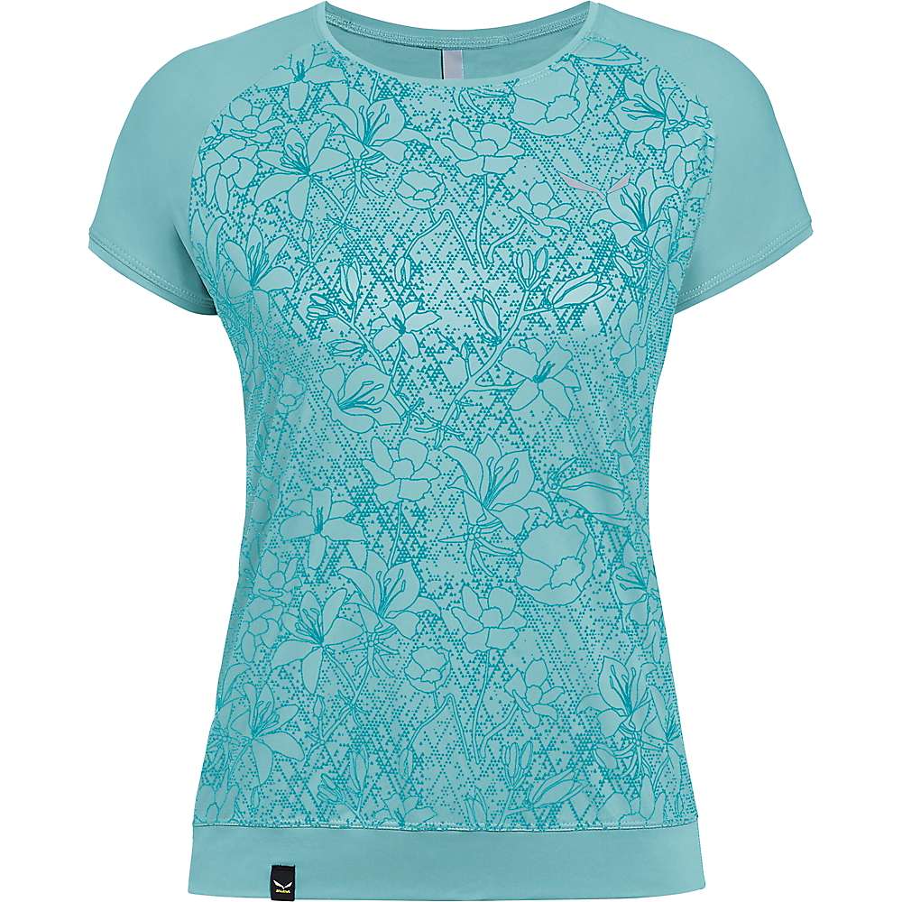 Salewa Women's Pedroc Print Dry Short Sleeve Shirt - Large - Canal Blue
