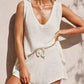 Conjunto de blusa sem mangas com decote em V e shorts com cordão
