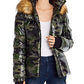 AQUA Faux Fur-Trim Camo Puffer Jacket