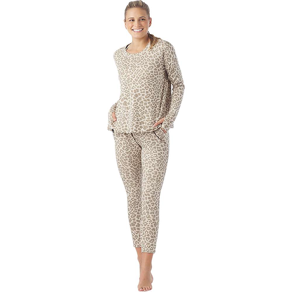 Glyder Women's Lounge LS Top - Small - Oatmilk Leopard