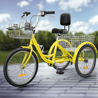 Triciclo adulto de 26 polegadas, bicicleta de 3 rodas com câmbio Shimano