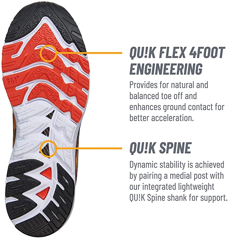 Tênis de corrida masculino 361 Degrees Sensation 4 Citrus/Tangerine tamanho 12,5 D(M) EUA