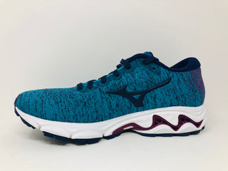 Tênis de corrida Mizuno Wave Inspire 16 Knit feminino, esmalte/medieval