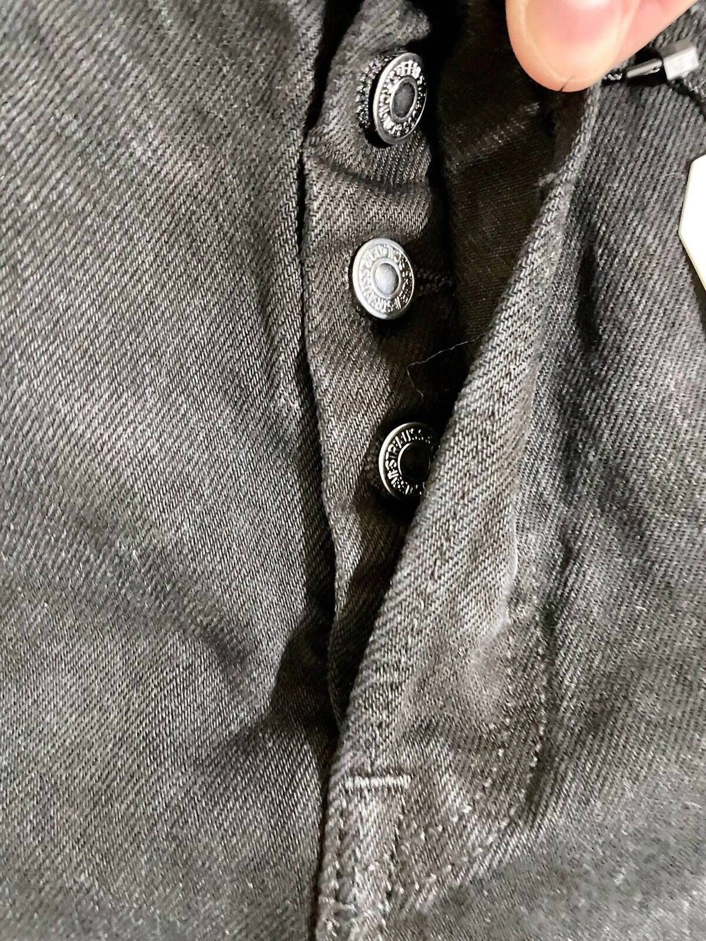 Levi'S - 501 Slouch Ripped Black Button Fly Jeans