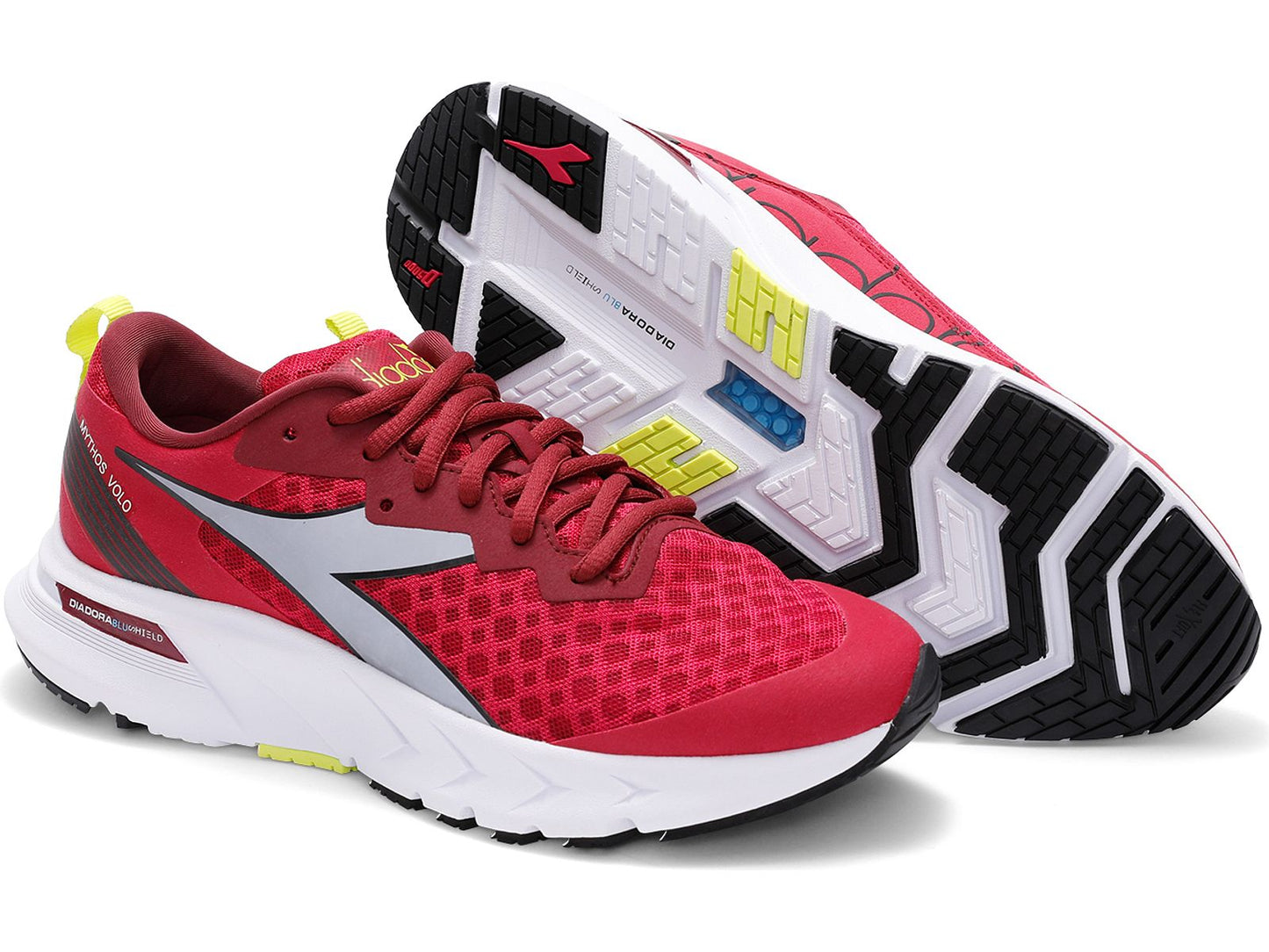 Tênis de corrida feminino Diadora Mythos Blushield Volo, vermelho, tamanho 8,5 B(M) EUA