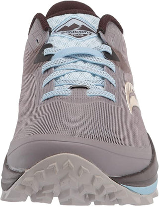 Tênis de corrida de trilha Saucony Peregrine 11 feminino Zinco/Sky/Loom