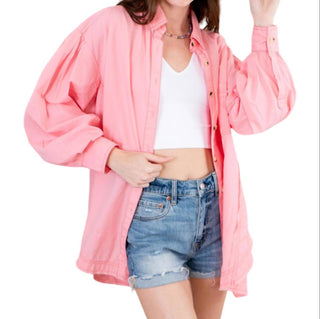 Free People - Top de popeline sólido para happy hour