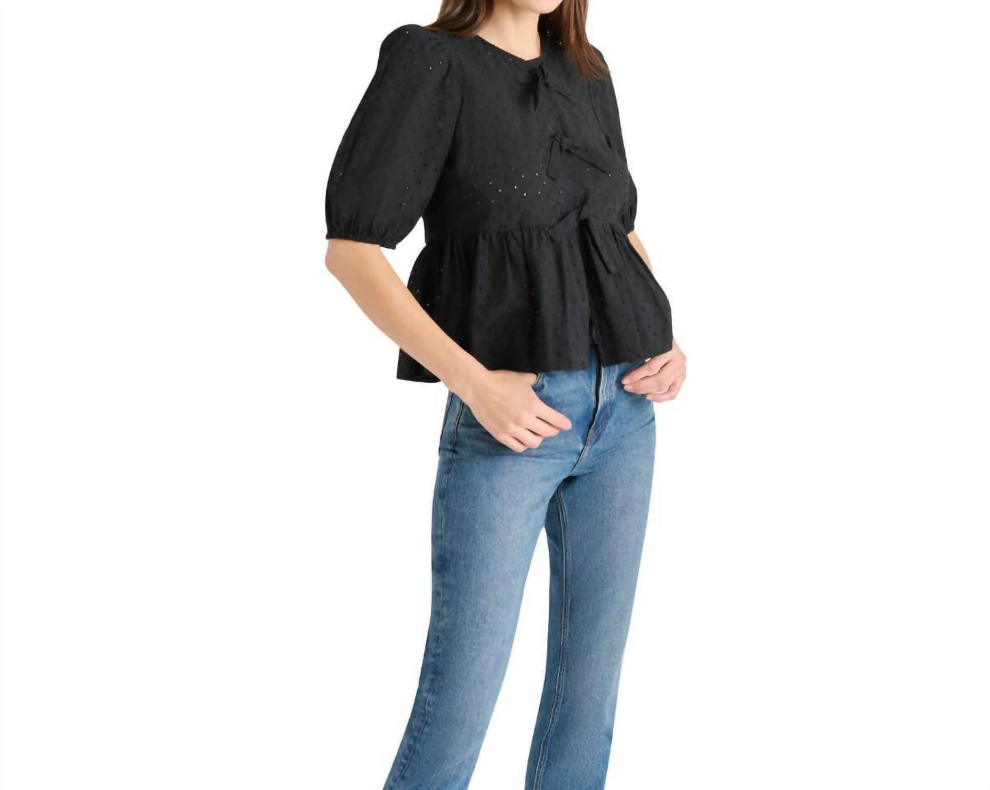 Steve Madden - Paula Eyelet Tie Front Top