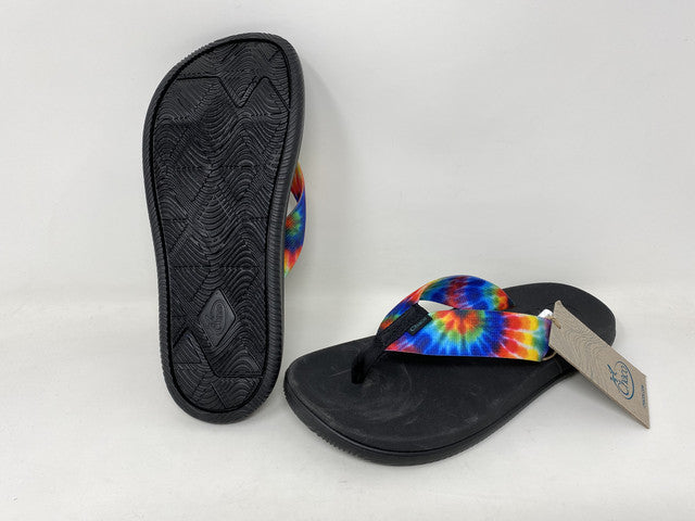 Chinelo Feminino Chaco Chillos Preto Tie Dye Escuro Tamanho 6 B(M) EUA