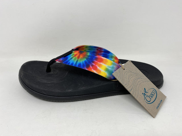 Chinelo Feminino Chaco Chillos Preto Tie Dye Escuro Tamanho 6 B(M) EUA