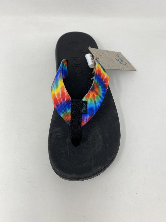 Chinelo Feminino Chaco Chillos Preto Tie Dye Escuro Tamanho 6 B(M) EUA