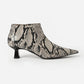 Ganni - Women's Faux Snake Crop Ankle Boot