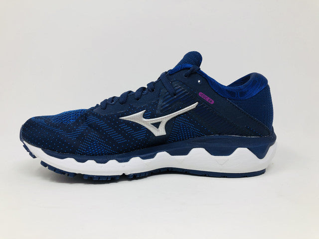 Tênis de corrida Mizuno Horizon 4 feminino, azul medieval, tamanho 6 B, médio, EUA