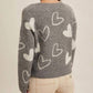 Hem & Thread - Heart V-neck Sweater Top