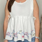 Mable - Embroidered Peplum Tank Top