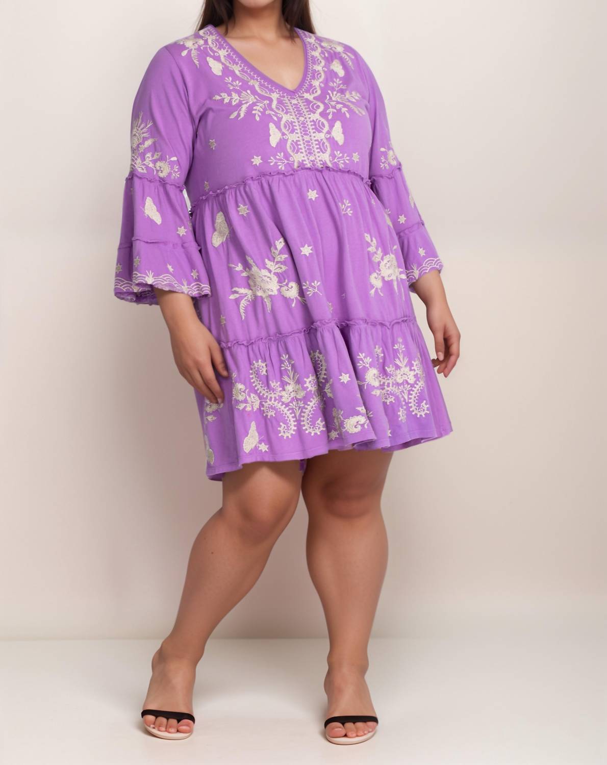Johnny Was - Arzella Knit Embroidered Easy Tiered Dress