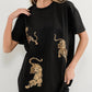 Blue B - Embellished Sequin Tiger T-Shirt