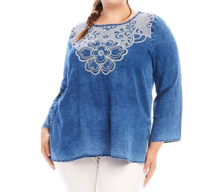 Karen Kane - Embroidered Boatneck Tunic - Plus
