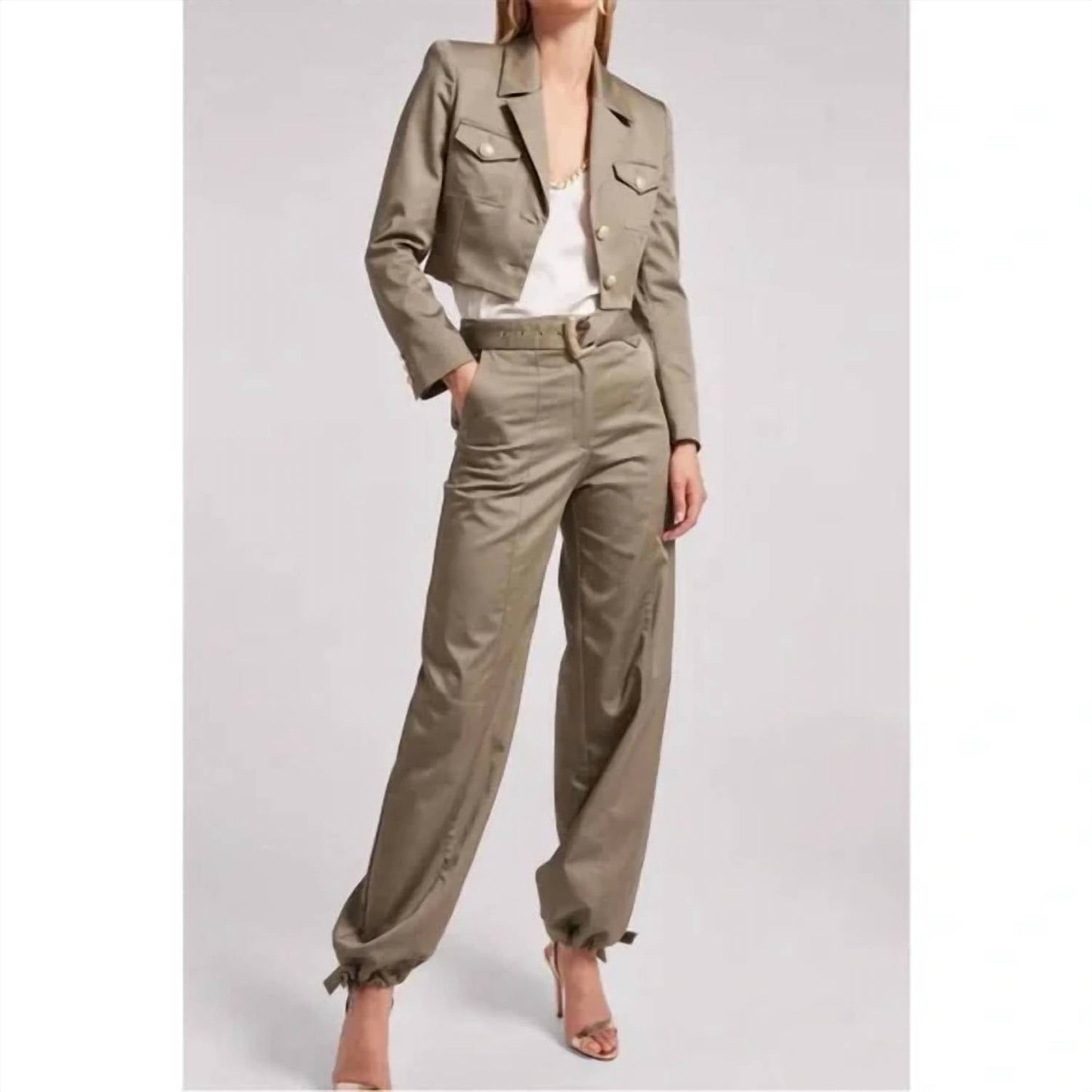Generation Love - Brandi Gabardine High Waist Cargo Pants