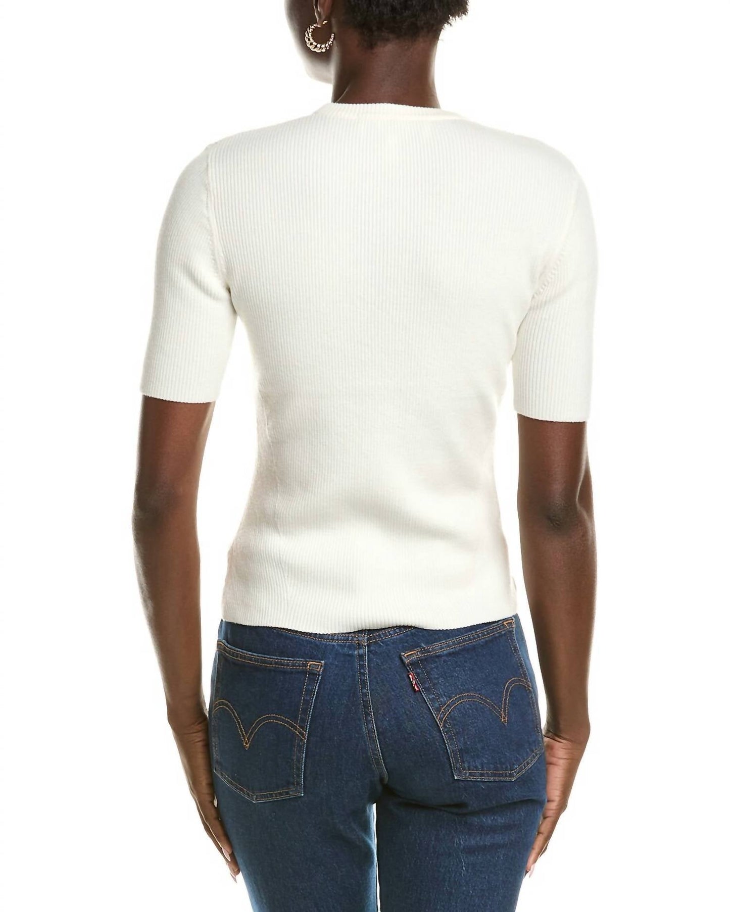Derek Lam 10 Crosby - Salma Ribbed Short Sleeve Sweater