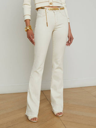 L'Agence - Ruth High Rise Straight Raw Hem Jeans