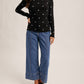 Hem & Thread - Eden Flower Embroidered Mock Neck Sweater