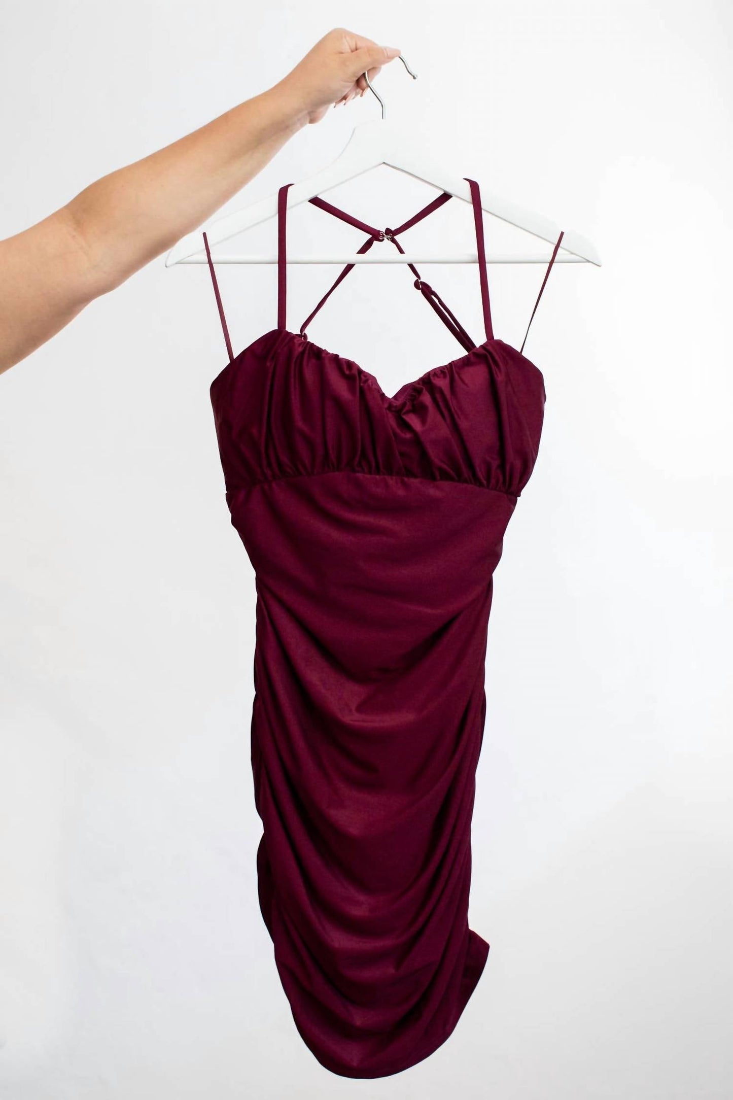 Dress Forum - Sleeveless Ruched Bodycon Mini Dress