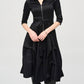 Joseph Ribkoff - Zip Front Waist Sash Taffeta Midi Dress