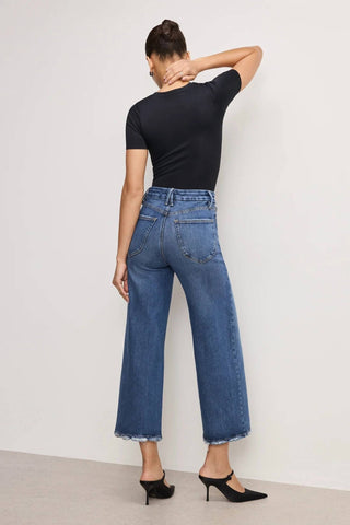 Good American - Wide Leg Cropped Palazzo Jeans