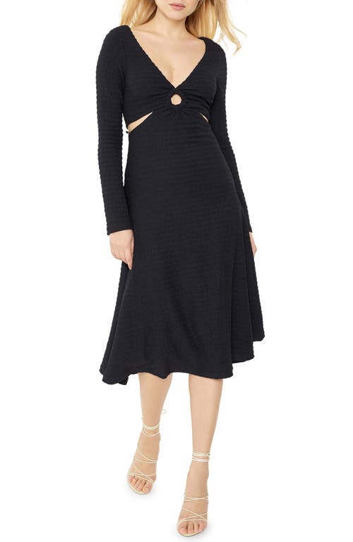 LIKELY Eila Cutout Waist Long Sleeve Dress - Black