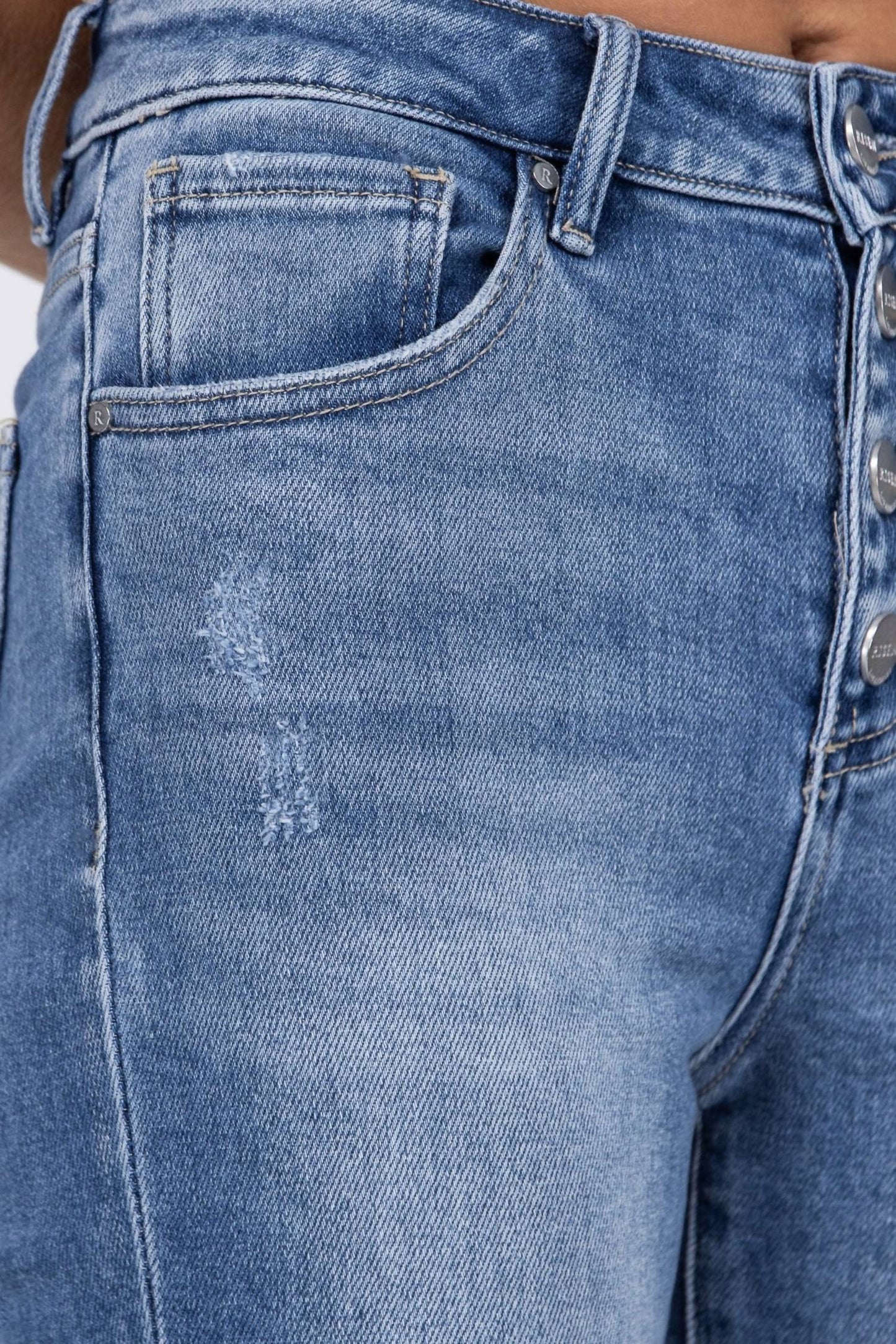 Risen - Misunderstood High-Rise Button Down Bootcut Denim Jeans