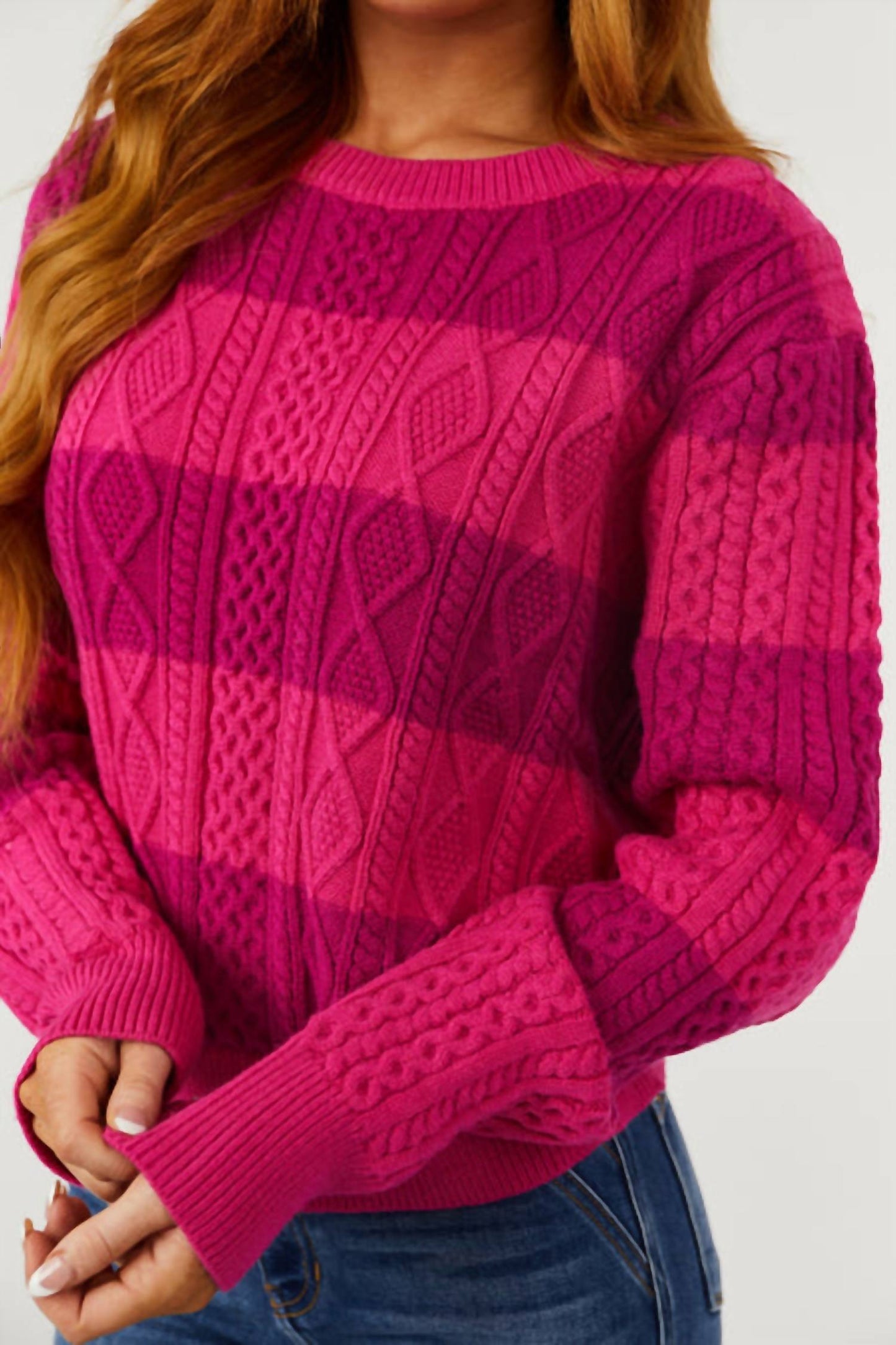 &Merci - Stripe Cable Sweater