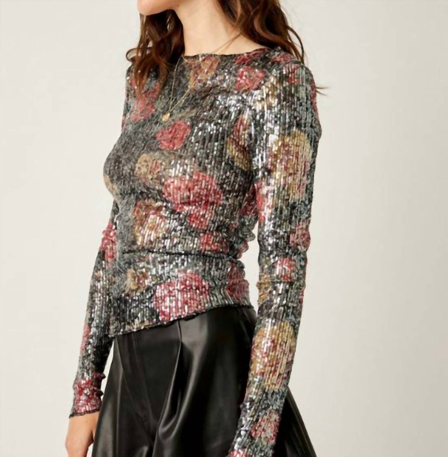 Free People - Printed Gold Rush Long Sleeve Top