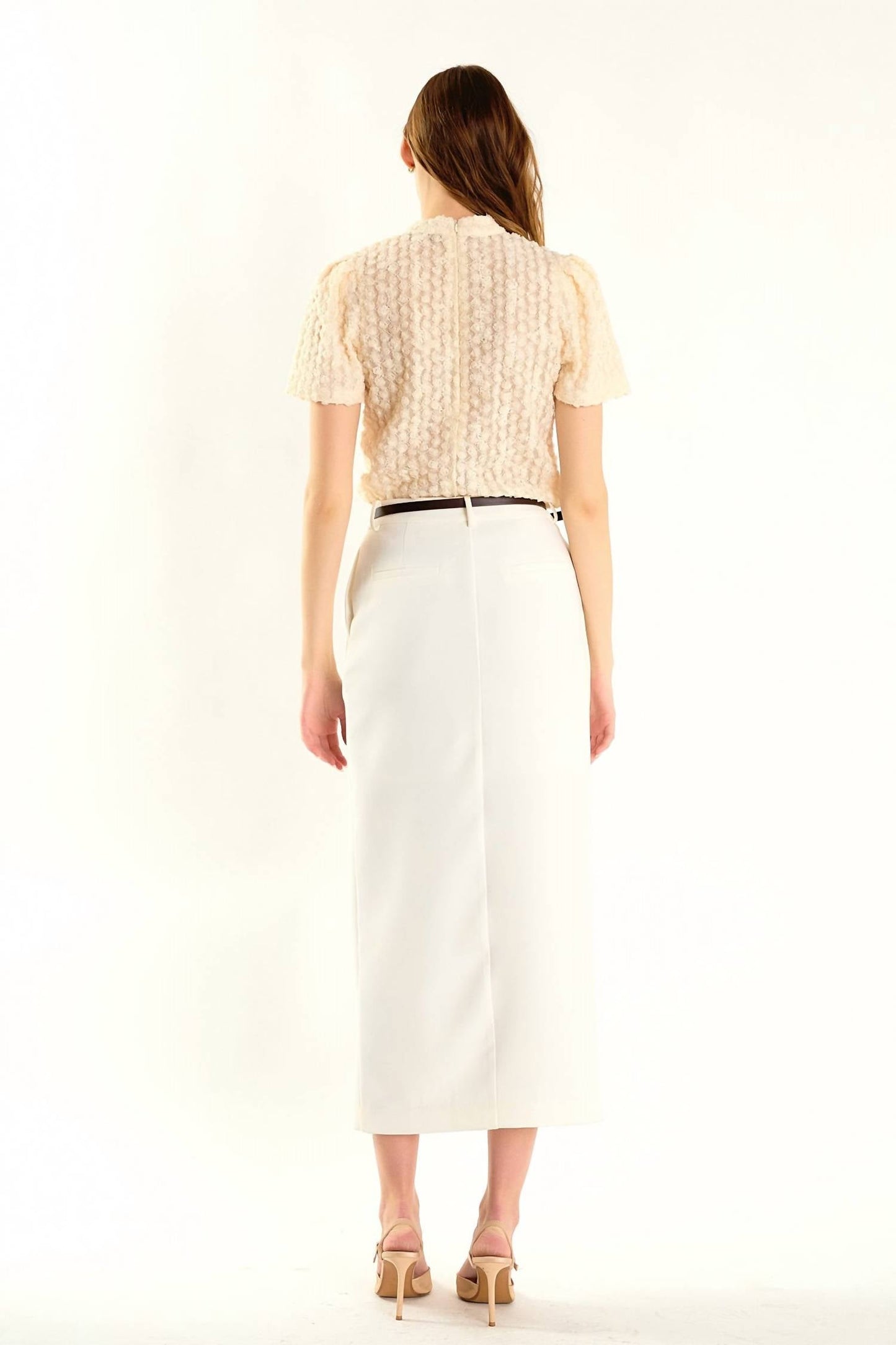 2.7 August Apparel - Textured Mock Neck Top