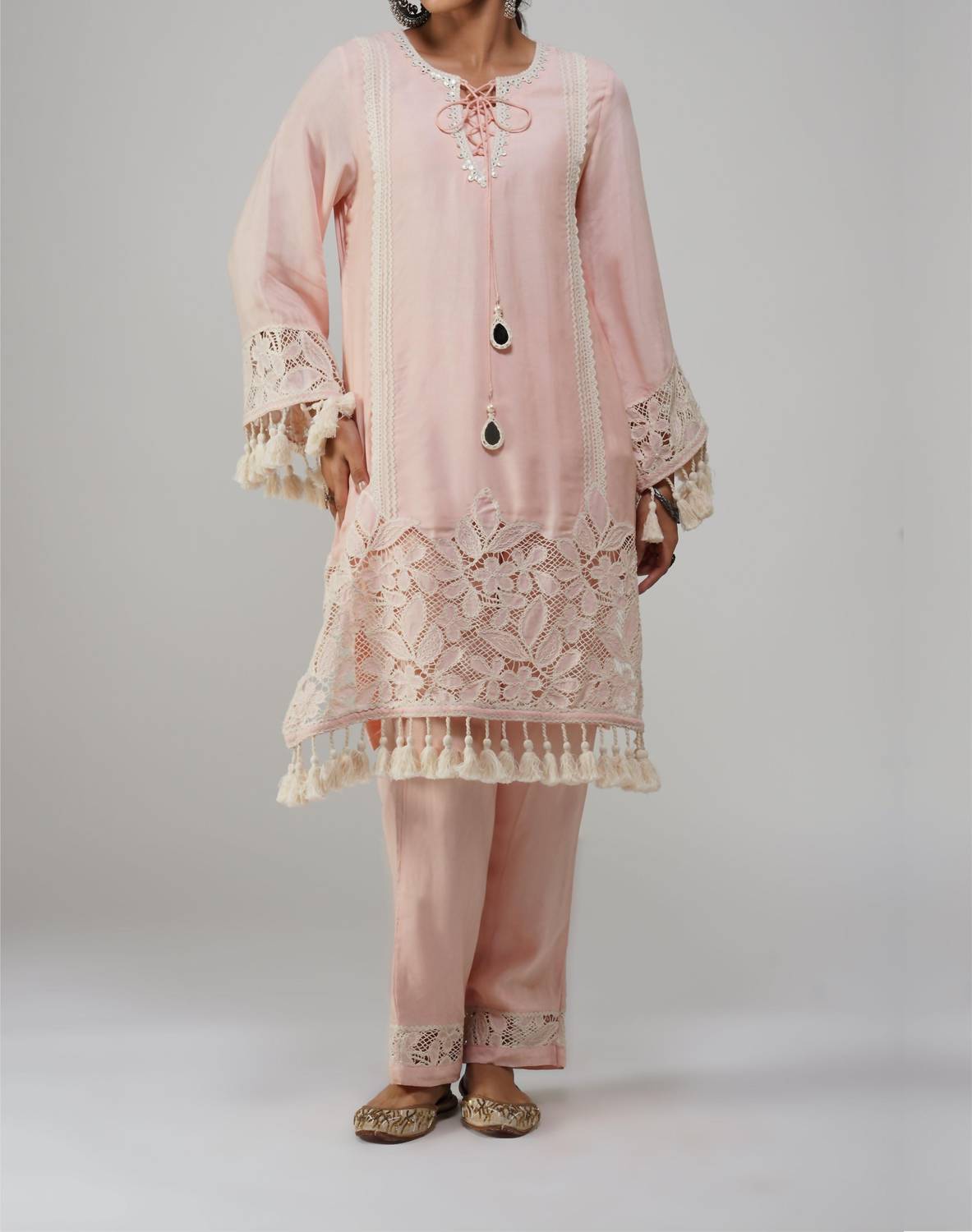 Zaalima Fashion - Cotton Tunic Set - Noor-e-rang