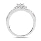 0.54 Carat Genuine White Diamond 14K White Gold Ring (G-H Color, SI1-SI2 Clarity)
