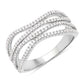 0.46 Carat Genuine White Diamond 14K White Gold Ring (F-G Color, SI Clarity)
