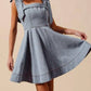 Trendsi - So Me A Line Fit And Flare Diamond Bow Ribbon Denim Dres