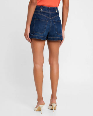 Veronica Beard - Shorts jeans Graham de cintura alta